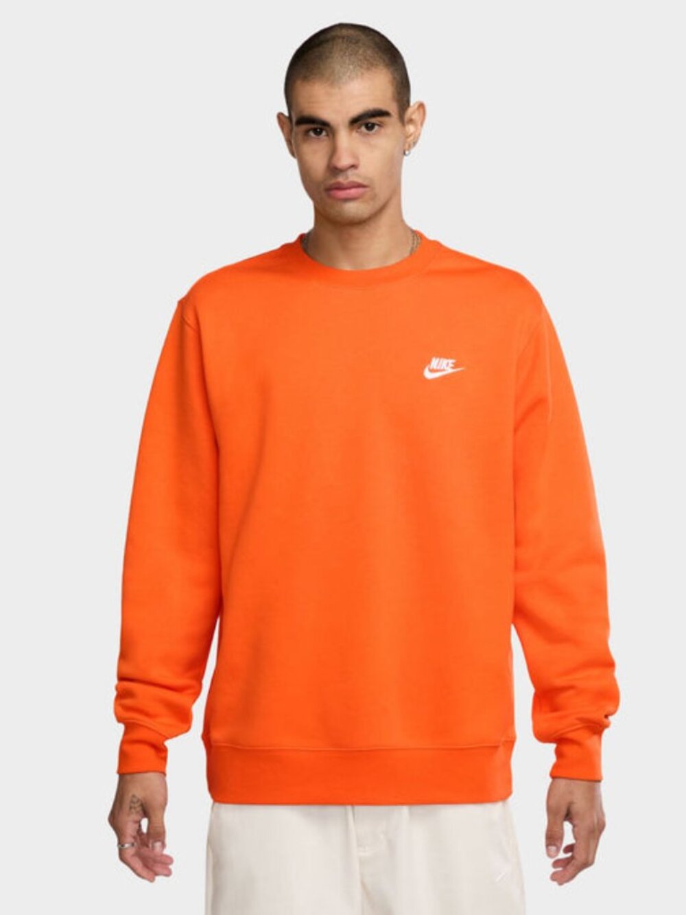 *NWT Men's Nike Sportswear Club Crew Fleece - Orange